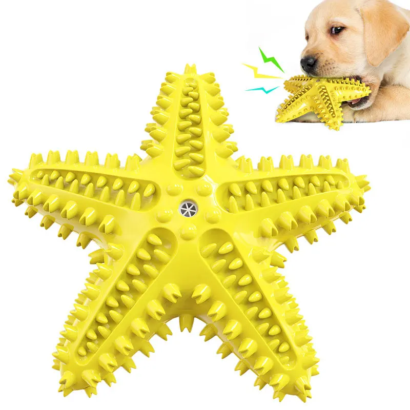 

Pet Dog Toy Interactive Rubber Starfish For Small Large Dog Puppy Cat Chew Toy Pet Teeth Cleaning Indestructible Dog Food Ball