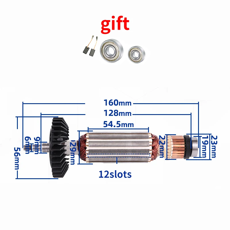 Ротор переменного тока 220-240 В для Makita GA5030 GA4530 GA4030 GA5034 GA4534 GA4031 PJ7000 GA4030R GA4034