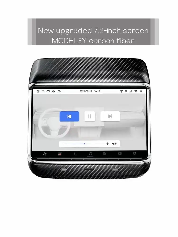 

New 7.2” Model 3 Y Rear Entertainment & Climate Control Display Andriod Screen for Tesla Model 3/Y Carplay Video Seat Adjust