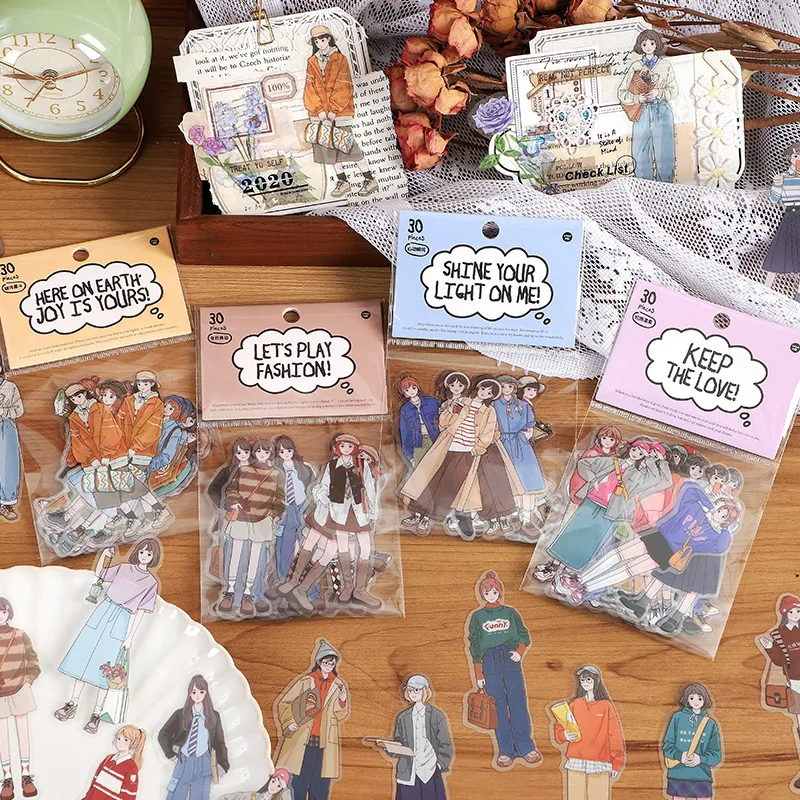 

30 шт., декоративные наклейки для ежедневного скрапбукинга