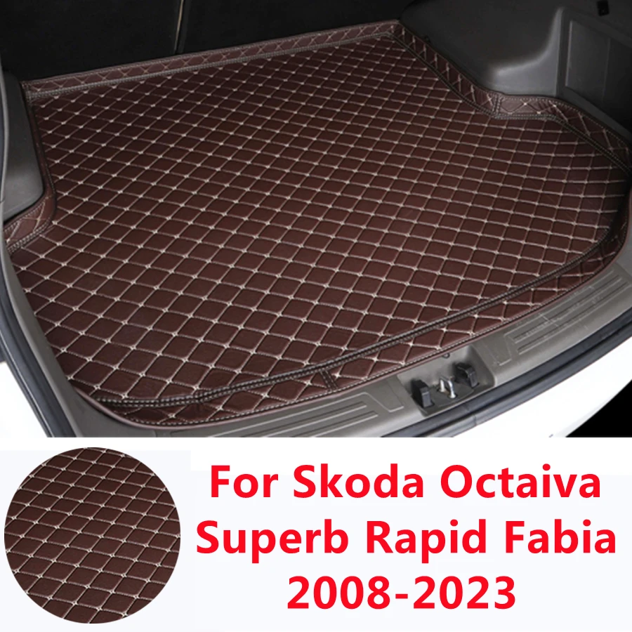 

SJ Professional High Side Car Trunk Mat Tail Liner Rear Cargo Pad WaterProof For Skoda Octaiva Superb Rapid Fabia 2008-09-2023