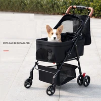 detachable foldable pet stroller for small dog and cats lightweight cat trolley carrier dog cart load bearing 20kg