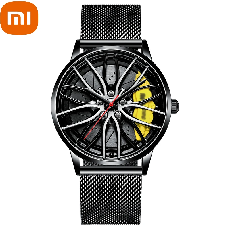 

Мужские часы Xiaomi Relogio Masculino, новые мужские часы с колесным ободом и втулкой, спортивные мужские часы с сетчатым ремешком из нержавеющей стали...