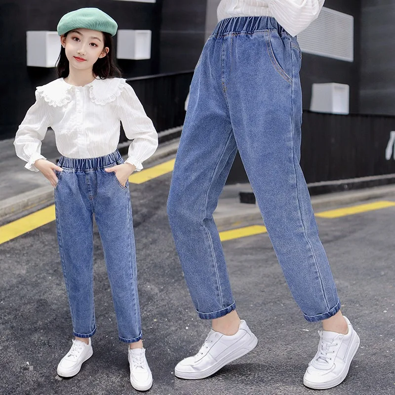 

Girls Jeans Pants Spring Denim Jeans Kids Clothing Children Pants Casual Trousers Jeans For Girls Clothes 3 5 7 9 11 13Years