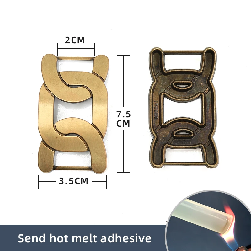 Loafer Bronze Hardware Buckle Accessories Shoe Flower Accessories Trend New Slippers Handmade DIY Women's Shoes Leather Buckle