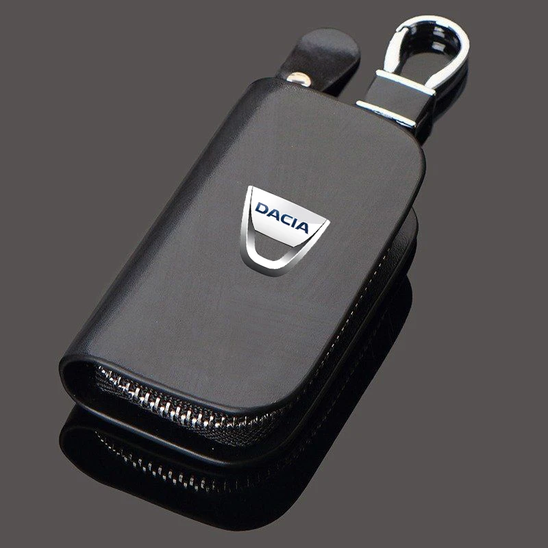 

1pcs Car key case Leather Key wallet cover Auto Accessories For Dacia Logo Duster Logan Sandero Lodgy