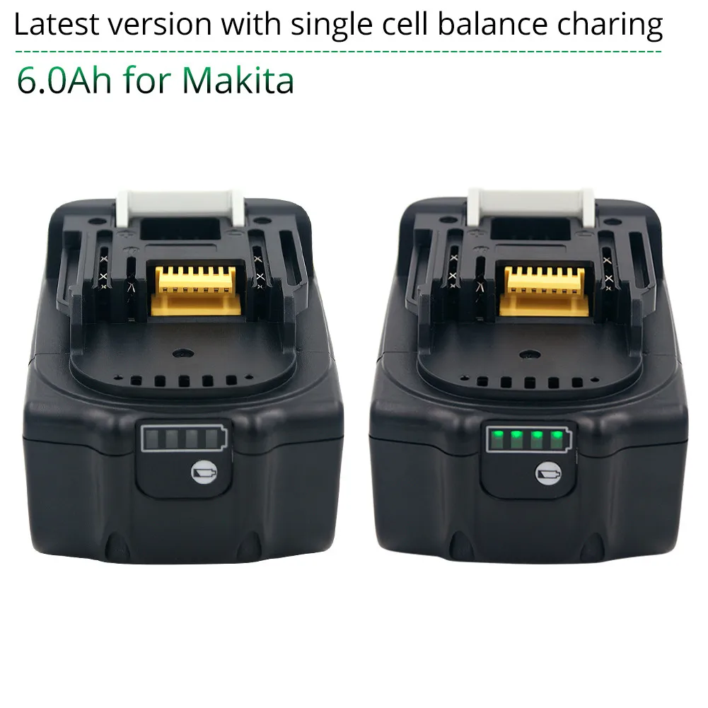 

100% Оригинальный Многофункциональный блок инструментов для Makita 18 в 6000 мАч aufladnaked Power Werkzeuge, светодиодный ионный эргономичный блок LXT BL1860B BL1860 ...