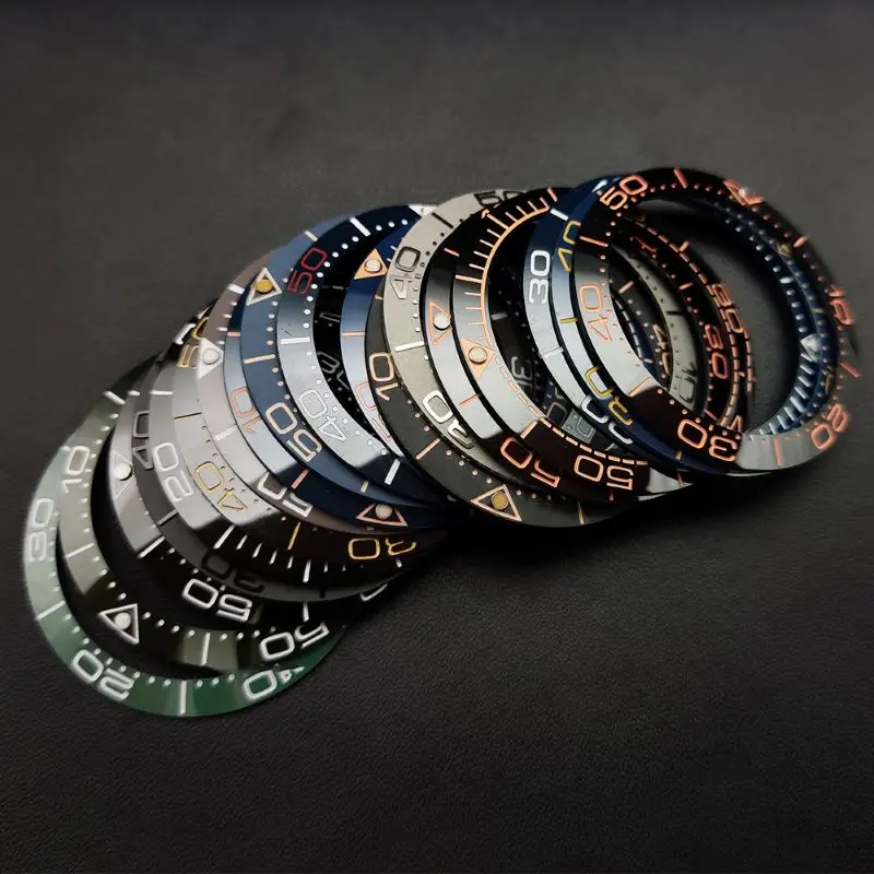 38mm Ceramic Ring Inner Diameter 30.5mm With Sticker Substitute Omega Ring Ocean Master 007 Watch Replacement Accessories