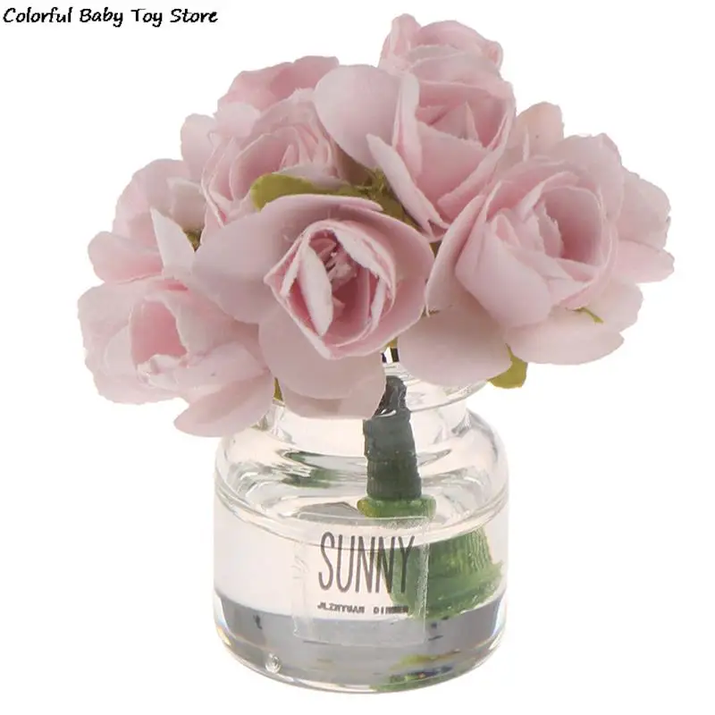 

Цветок в масштабе 1:12 для кукольного домика, сказочное украшение для сада, мини-Горшечное растение, цветочный горшок, украшение для кукольно...