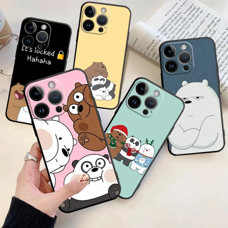 

Phone Case For iPhone 14 13 12 11 Pro Max 6 6S 7 8 Plus X XS XR 12 13 Mini Soft Silicone Cover Cute We Bare Bears
