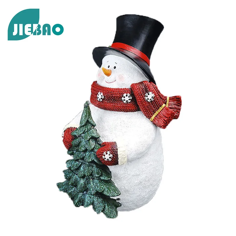 

Christmas Snowman With Lights Resin Statue Nordic Abstract Ornaments For Figurines Interior Sculpture Room Home Decor