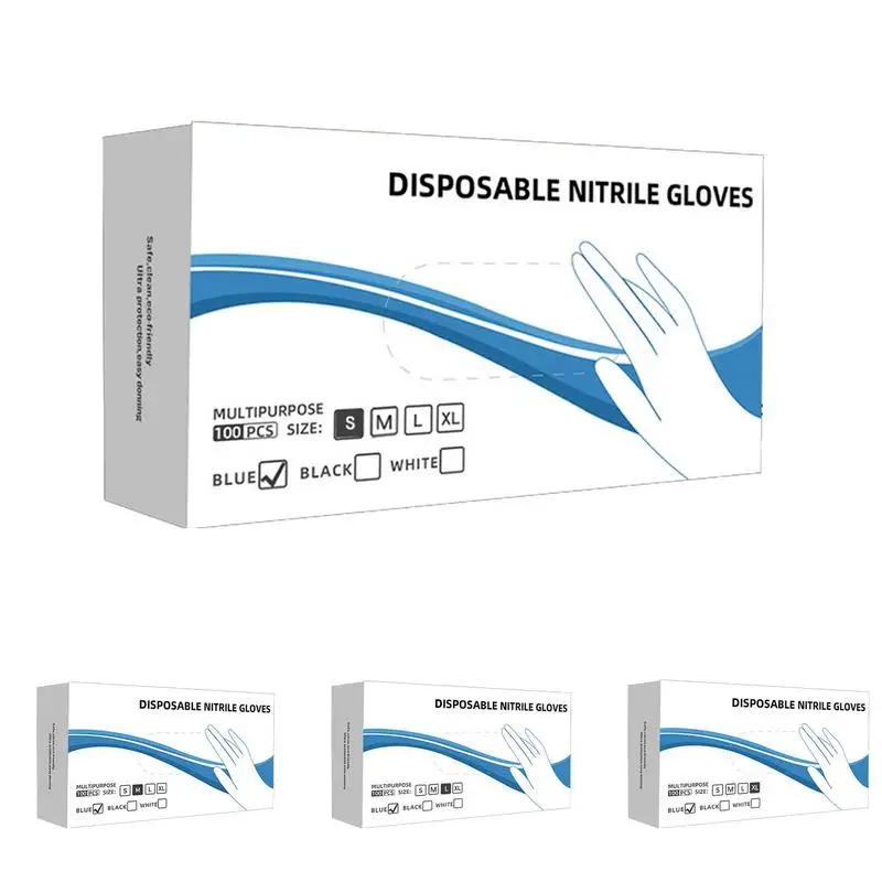 

100Pcs Disposable Nitrile Gloves Latex Free Waterproof Household Waterproof Working Gloves Kitchen Cooking Tools