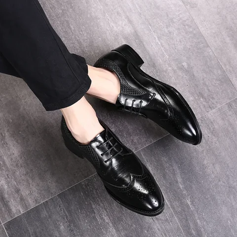 Элегантные мужские классические туфли, итальянские официальные свадебные туфли для мужчин 2024, кожаные мужские туфли, мужские туфли
