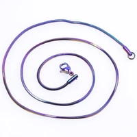 1 pc rainbow color 1 5mm stainless steels snake chains for necklaces diy findings chain accessories jewelry making supplies