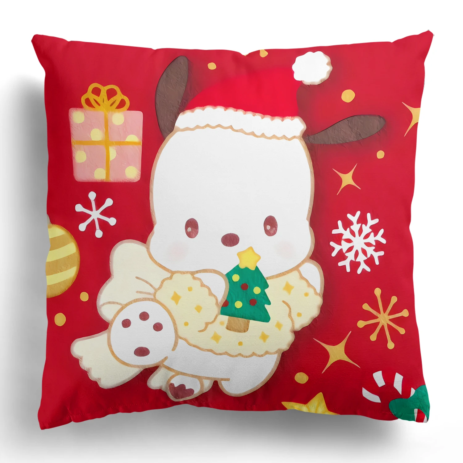 Kawaii Sanrio Рождественское украшение наволочка Hello Kitty Kuromi корица собака красная дома