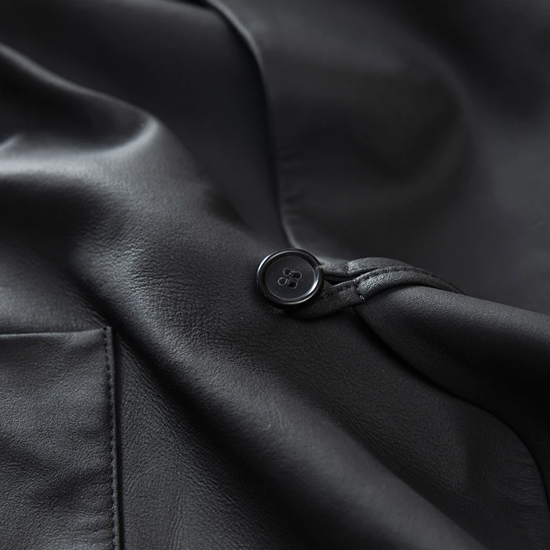 Summer Vest for Women  Genuine Leather  Sheepskin  High Street  Button  Leather Jacket Woman  Real Leather Jacket Sleeveless