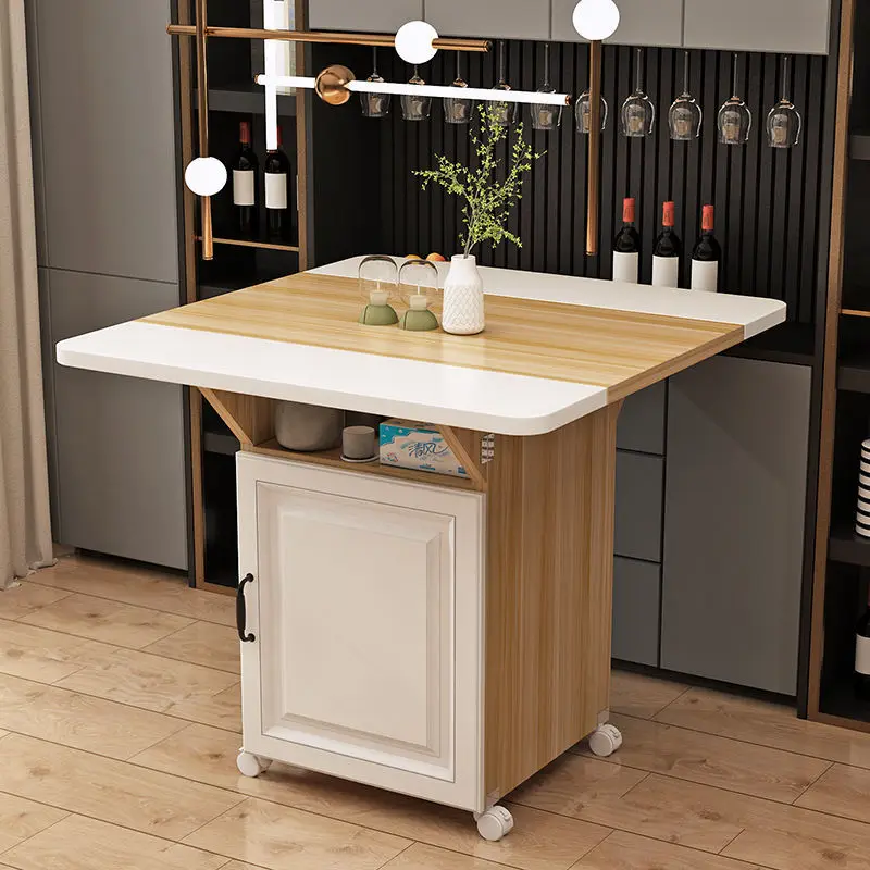 folding dining table multifunctional household small apartment movable square table kitchen living room with drawer cabinet free global shipping