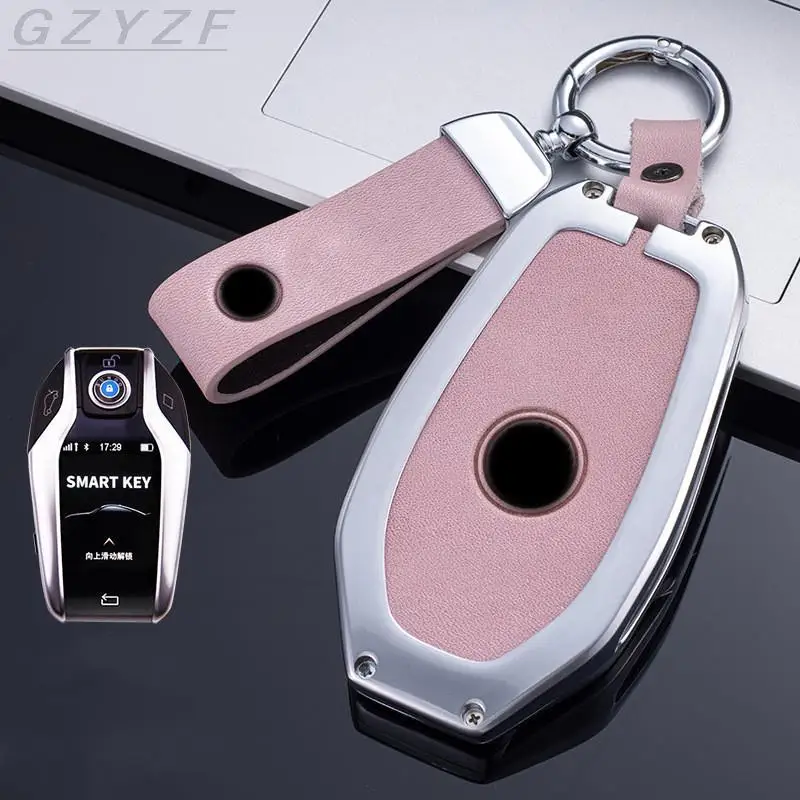 Кожаный + цинковый сплав чехол для автомобильного ключа BMW 5 7 серии G11 G12 G30 G31 G32 I8 I12