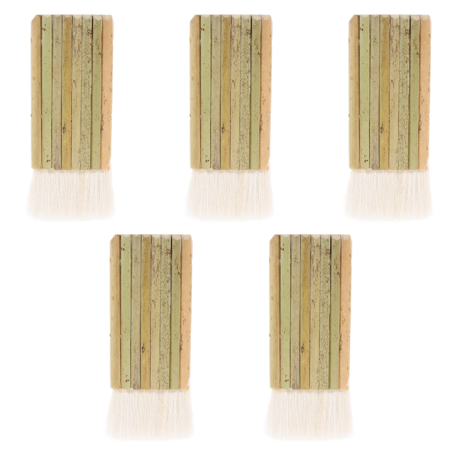 

5 Pcs Wool Flat Brush Watercolor Wide Hake Blender Pen Food Oil Brushes Drawing Wood Painting Bamboo