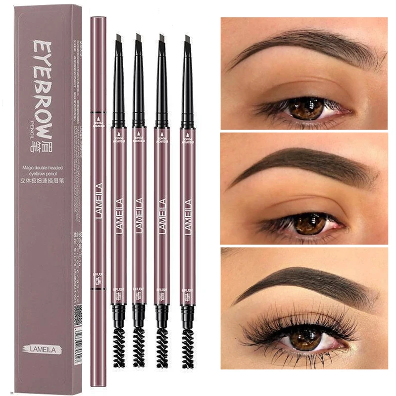 

Ультра-тонкий карандаш для бровей натуральный черный коричневый матовый водонепроницаемый стойкий контурирующий карандаш для бровей с кистью Косметика для макияжа