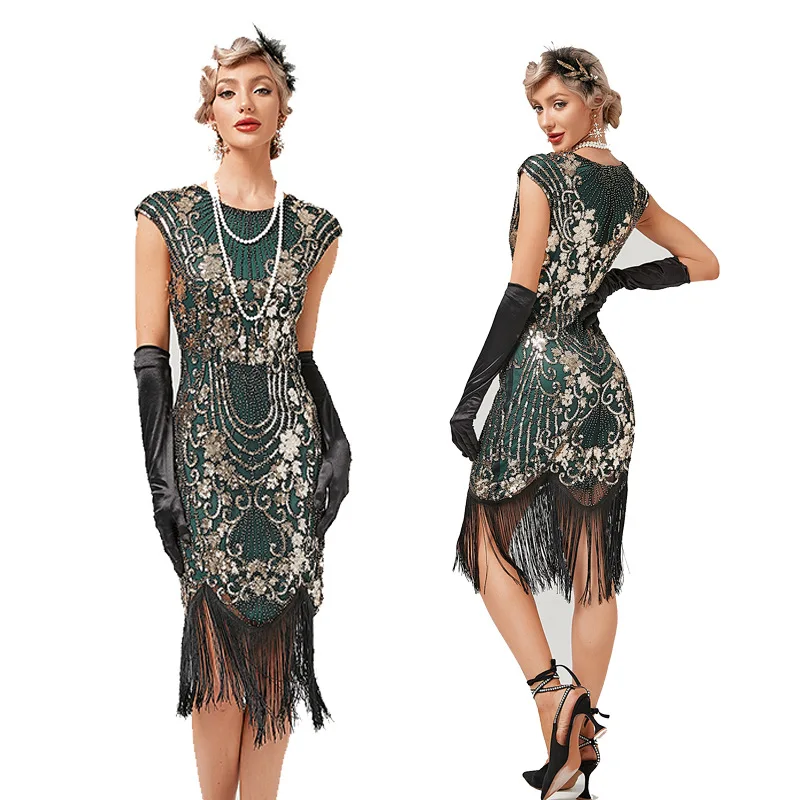 Size XS-XXXL Women's Fashion 1920s Flapper Dress Vintage Great Gatsby Charleston Sequin Tassel 20s Party Dresses Girl Costume