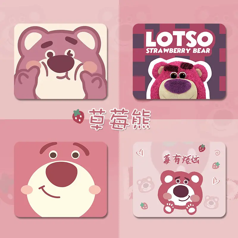 

Disney animation peripheral creative cute strawberry bear mouse pad small thick girl office desk pad wrist computer portable pad