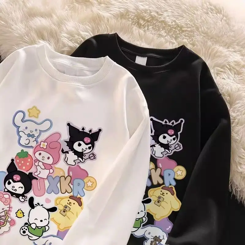 

Kuromi Sanrio Kawaii Hello Kitty Anime Autumn Winter Fleecing Hoodie Cute Cinnamoroll Cartoon Warm Jacket Lovely Gifts for Kids