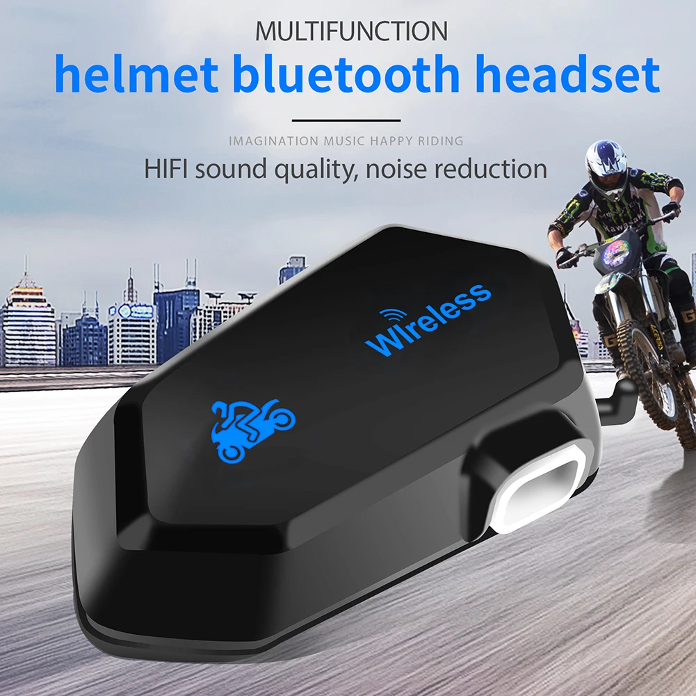 M01 interfono per casco da Moto Bluetooth 4.2 casco da Moto auricolare senza fili chiamata telefonica vivavoce auricolare Stereo per lettore musicale