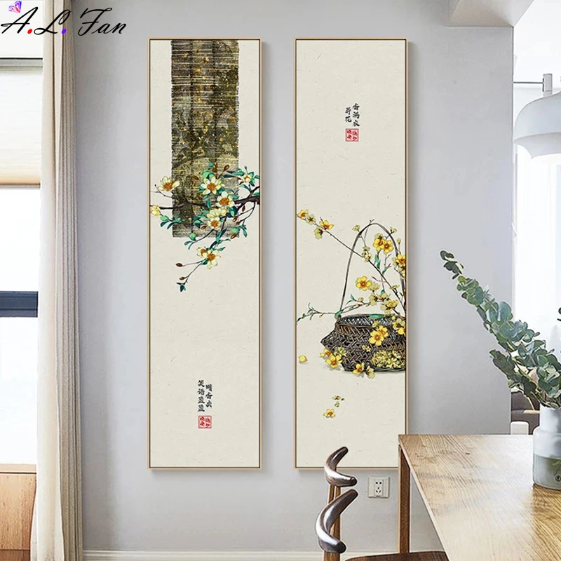 Vintage Plant Flower Lotus Canvas Painting Japanese Style Landscape Art Poster Print for Living Room Hotel Wall Pictures |