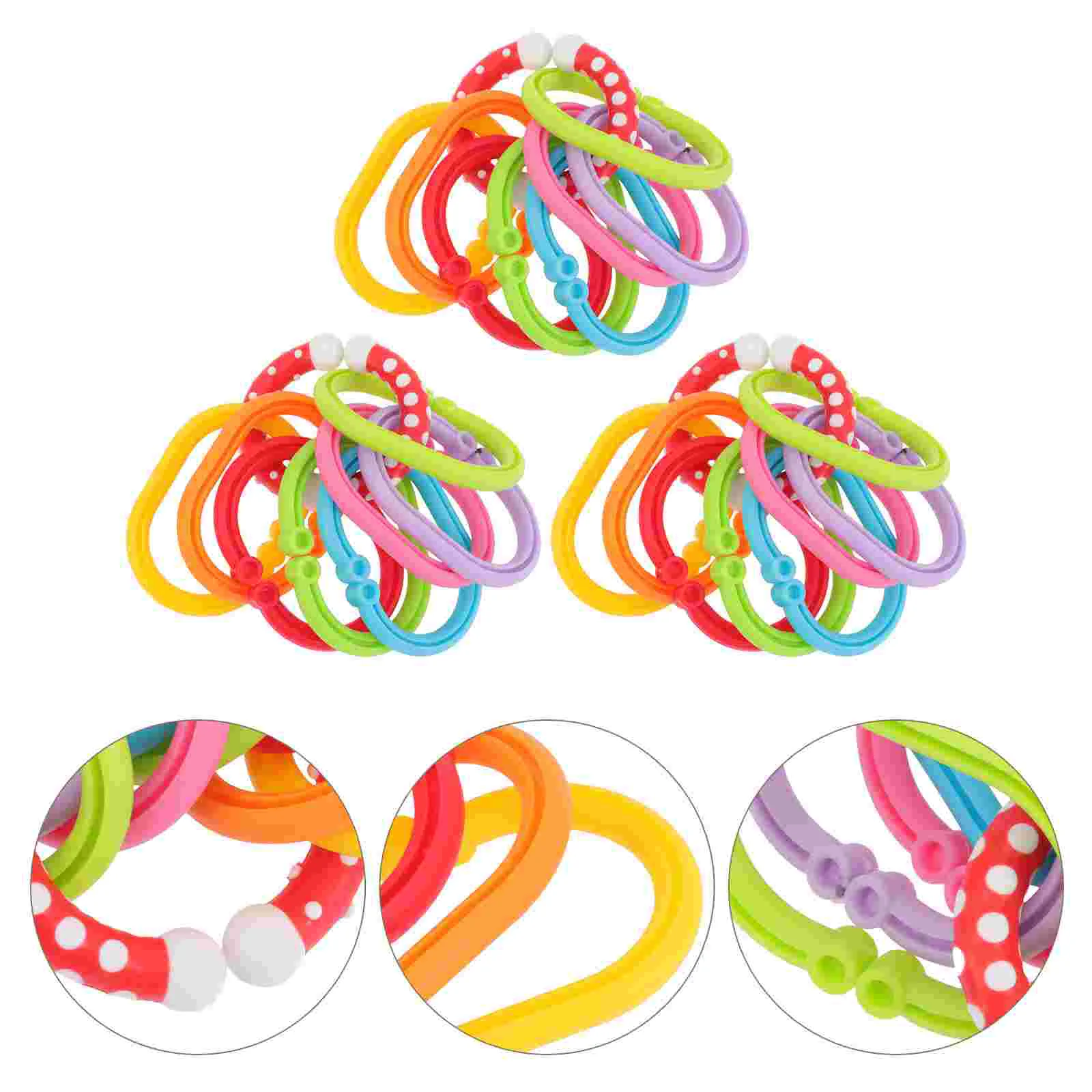 

Baby Toys Links Rings Teething Toy Attach Stroller Carring Connectingcrib