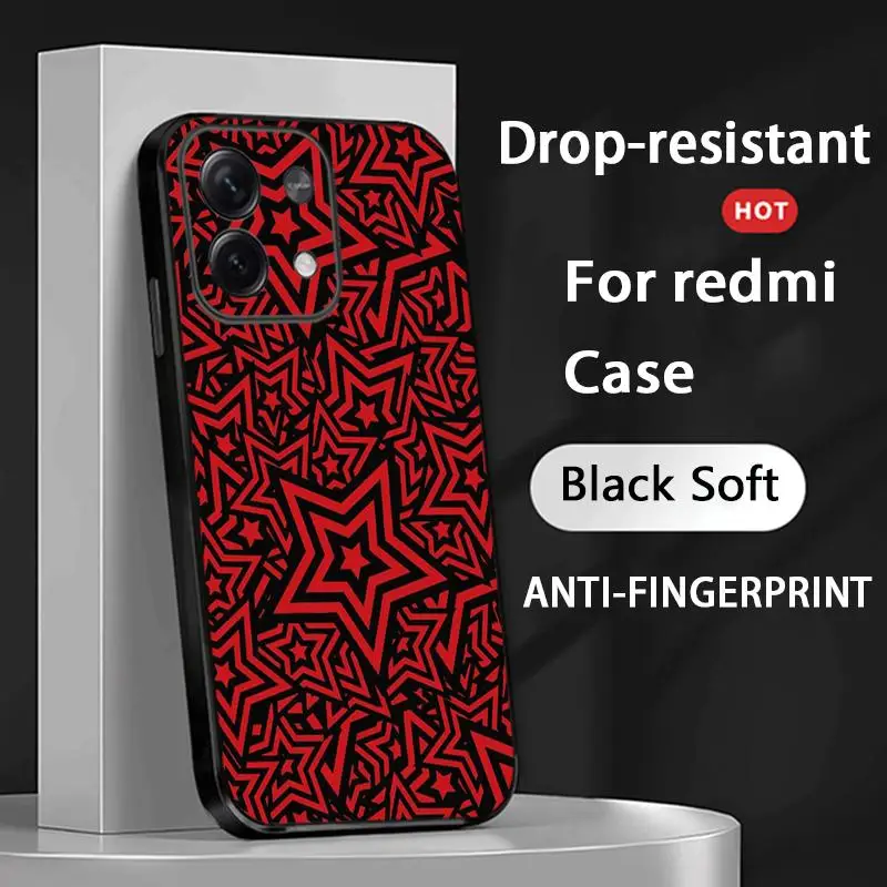 Фото Чехол для телефона с изображением Джокера из Persona 5 для Redmi Note 14 13 12 11 Pro Plus S 5G 14C A3, мягкий черный чехол №4