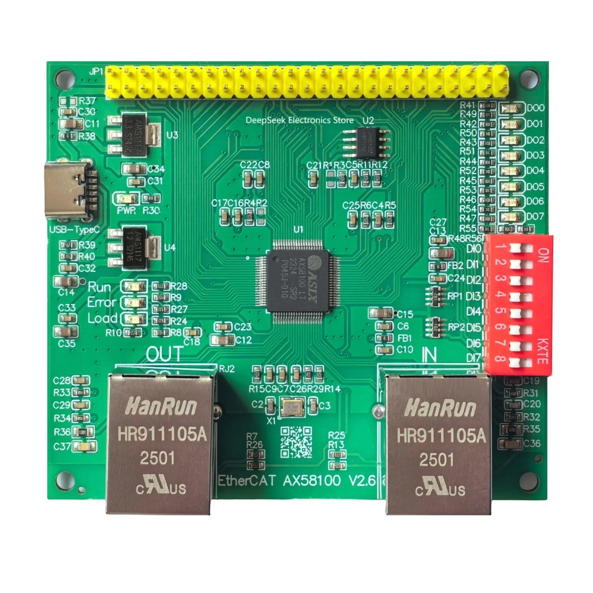 Фото Плата разработки EtherCAT AX58100/LAN9252, подопечная станция 8IO CIA402 на базе STM32F407VE №1