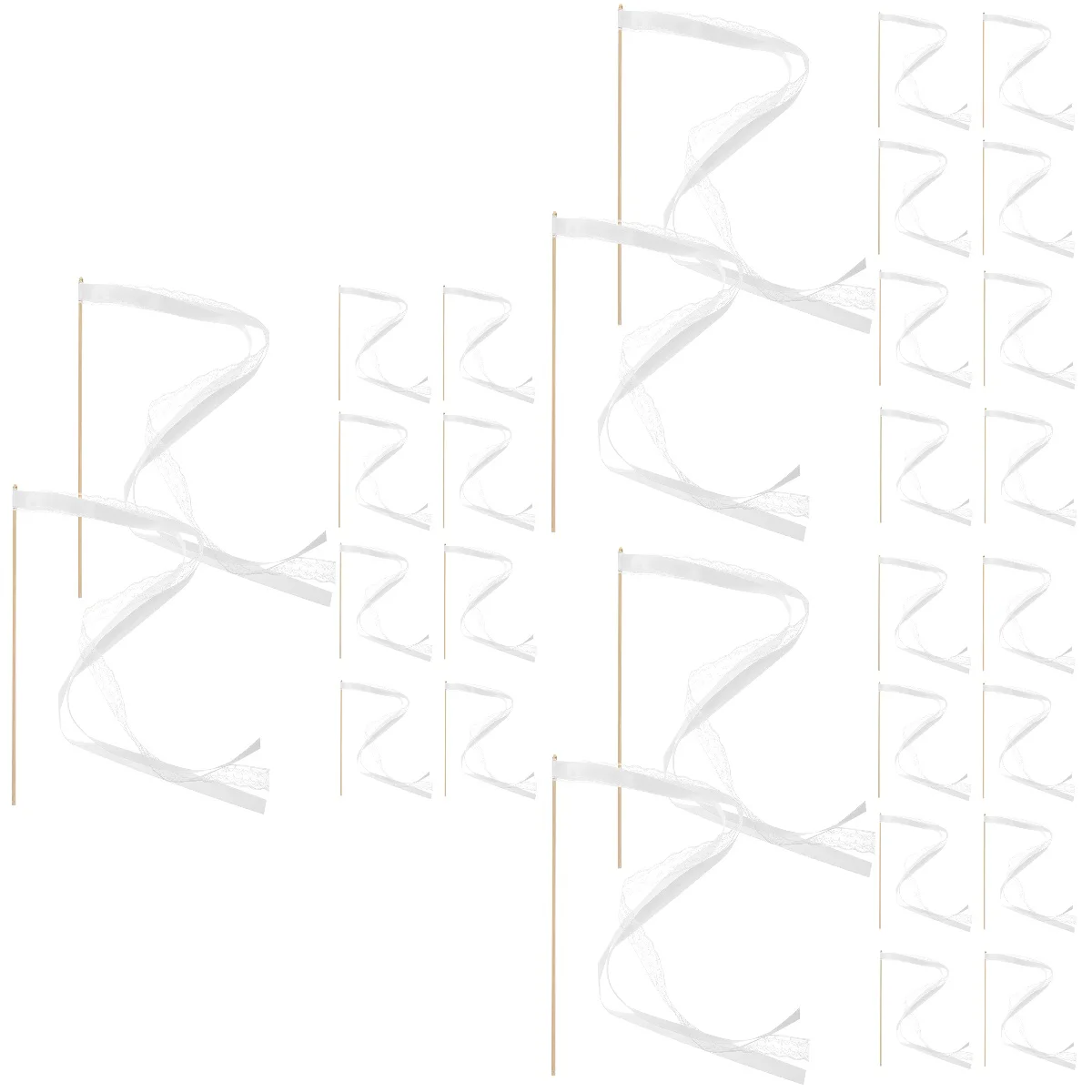 

30 Wedding Streamers Wedding Ribbon Sticks Ribbon Fairy Sticks Ribbon Streamers