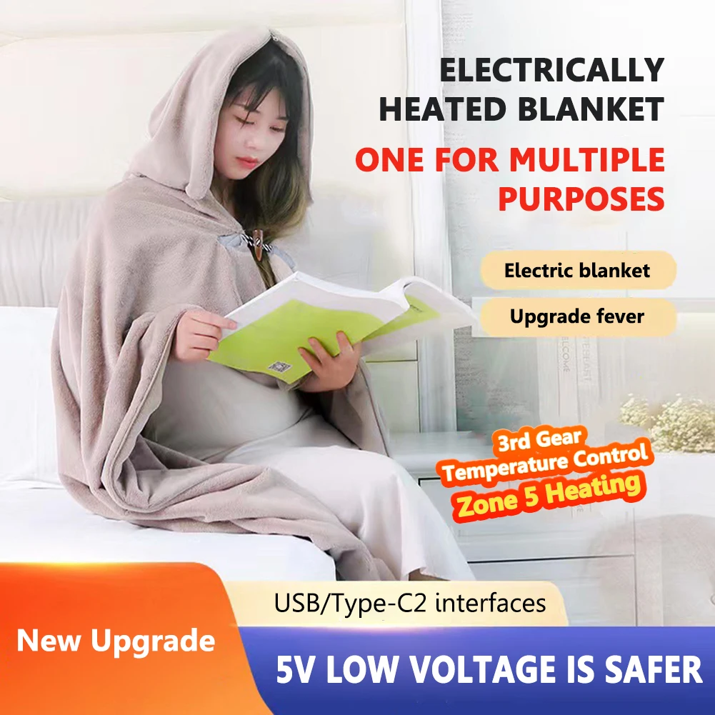 

Winter Warm Electric Heated Mat Soft Flannel Washable Body Warming Blanket Physical Therapy Electric Heated Blanket for Sofa Bed