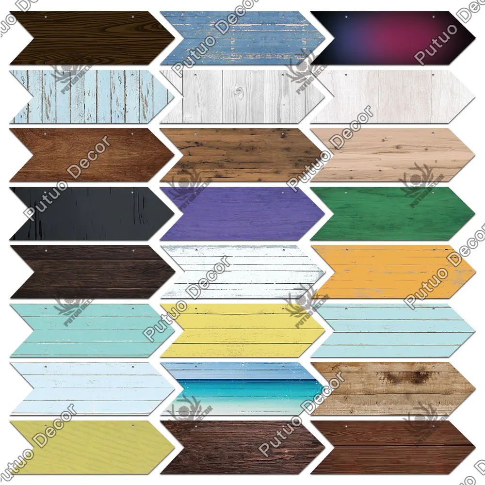 putuo decor diy blank arrow wooden signs wood hanging plaque for graffiti personalizednon custom home living room wall decor free global shipping