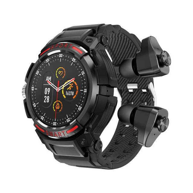 

1.43" Amoled Original Smartwatch TWS Headphones 2-in-1 Men Outdoor Sports Watch Bluetooth Call Recording Smart Watch Local Music