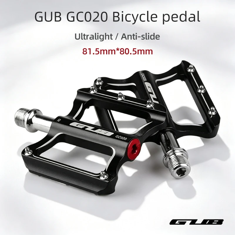Фото Педали для велосипеда GUB MTB, ультралегкие, из алюминиевого сплава, с герметичными подшипниками, платформенные, для BMX, высокопрочные, черные, велосипедные запчасти