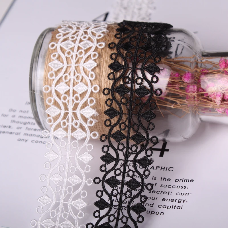 

3.3cm white water soluble lace trim fabric ribbons DIY household clothing art dress skirt tablecloth decoration accessories