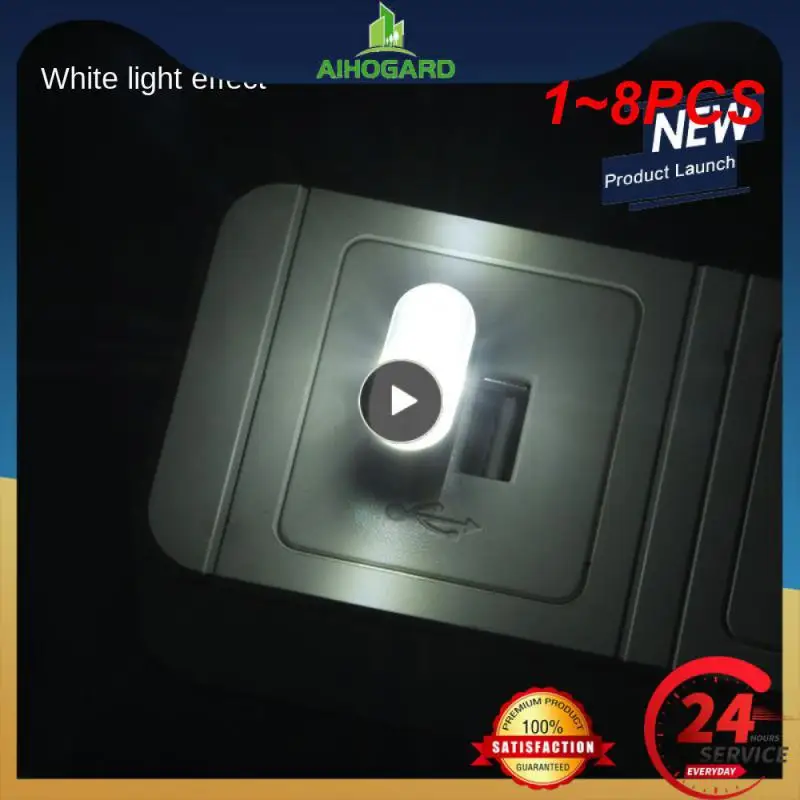 

1~8PCS Mini USB Light LED USB Night Light Modeling Car Ambient Light Neon Interior Light Car Jewelry (5 kinds of light colors)
