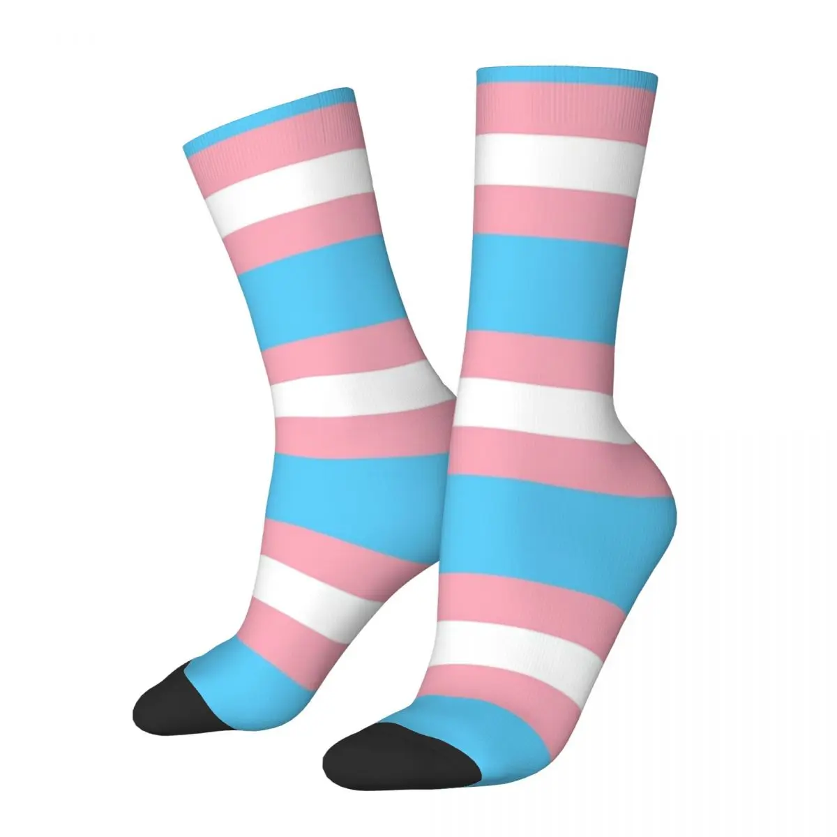 

All Seasons Crew Stockings Transgender Pride Flag Socks Harajuku Hip Hop Long Socks Accessories for Men Women Birthday Present