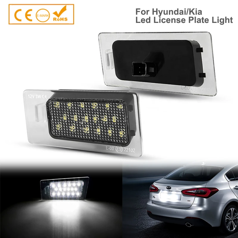 

Лампы для подсветки номерного знака, 2 шт., белые, Canbus для седана Hyundai Solaris, HCR, Elantra, Avante, 5TH, 6TH, Kia KX3, Ceed SW III