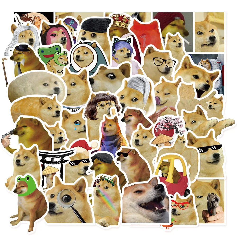 

10/50PCS Funny Dog Meme Stickers Decals Kids Toys Laptop Phone Motorcycle Luggage Car Fridge Guitar Bike Waterproof Sticker