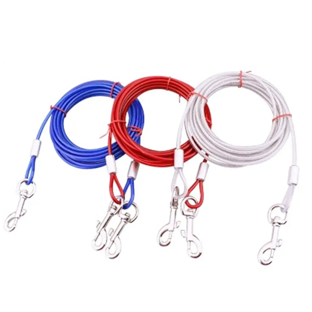 

Double-headed Pet Leash Long Steel Wire Chain for Outdoor Dogs Supplies