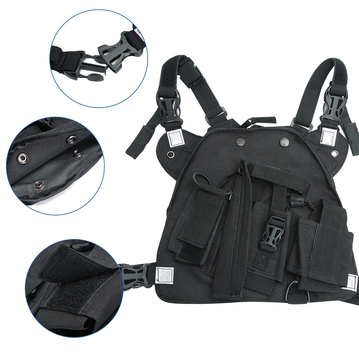 ABBREE Hands Free Chest Harness Bag Holster for Baofeng UV-5R TYT WOUXUN Motorola Yaesu Walkie Talkie (Rescue Essentia