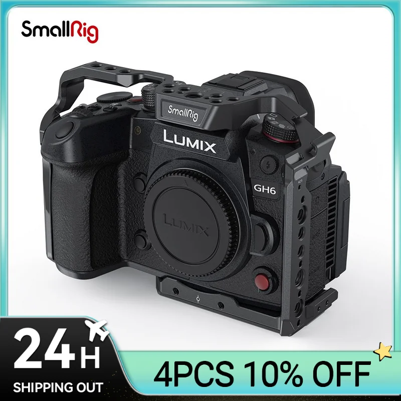 

SmallRig Full Camera Cage for Panasonic for LUMIX GH6 Built-in Arca-Swiss Quick Release Plate Portable Camera Cage Kit 3784
