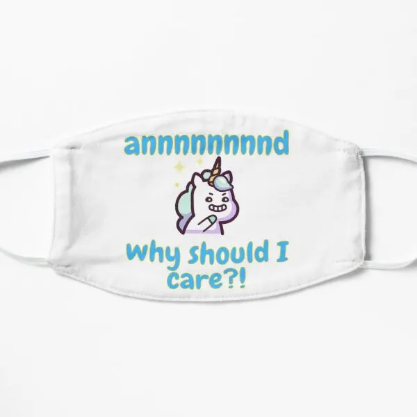 

Unicorse And Why Should I Care Blue Un Printing Face Mask Fashion Cartoon Mouth Reusable Beauty Cute Winter Accessories Unisex