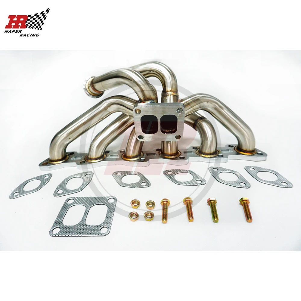 Фото Выпускной коллектор Haper Racing SS304 42 мм с верхним расположением фланцев T4 Twin Scroll для R31 R32 RB20DET RB25DET 240sx S13 S14 1989-1999 гг. №1