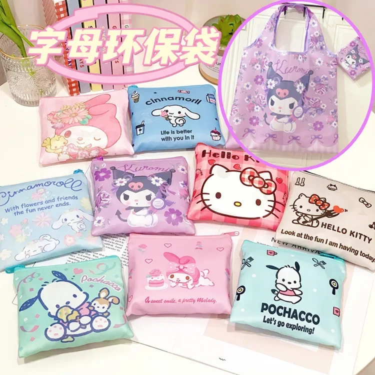 

Sanrio Hello Kitty Women's Shopping Bag Large Capacity Oxford Cloth Vest Folding Portable Supermarket Small Eco-friendly Bag