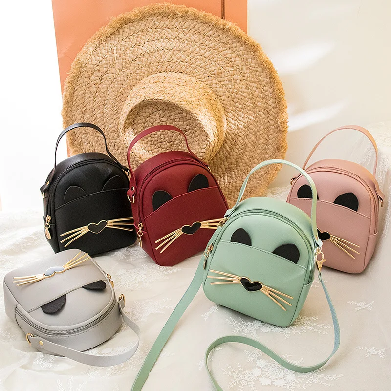 

Women Bag New Girl Cute Small Crossbody Cat Shape Bag Multi-Function Girl Messenger Shoulder Phone Bag Famous Deisgn Purse