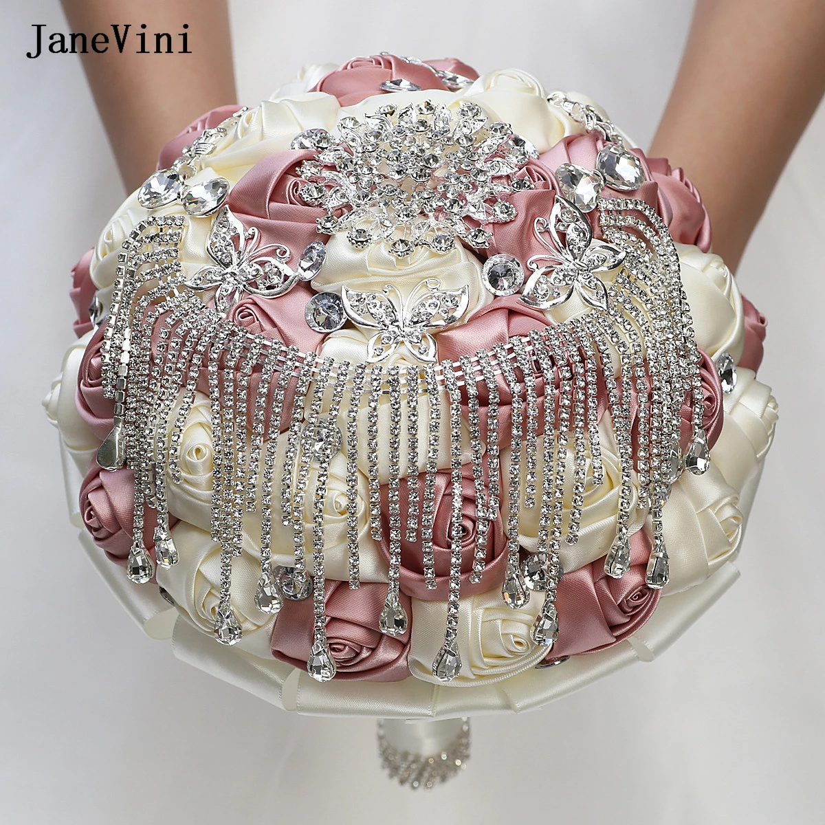 Роскошные Кристаллы jaevini Обнаженная розовая свадебная брошь букеты